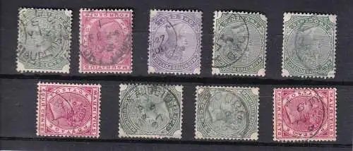 MAURITIUS   QV 1883/95 LOT ORTSSTEMPEL, verschiedene, bitte ansehen
