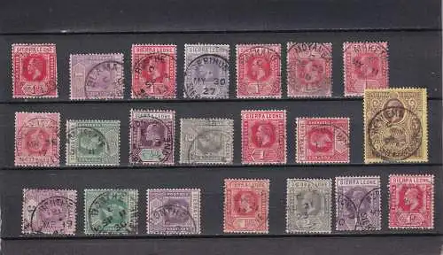 SIERRA LEONE 1902/1930 LOT Stempel: GERIHUN BATKAMA KENNEMA PUJEHUN BLAMA BATKANU MOYAMBA ROTIFUNK, ansehen