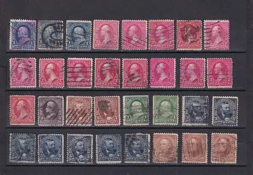 USA 1894/1900 LOT FREIMARKEN ex 1-10 C/ ex Mi 89-130 GESTEMPELT