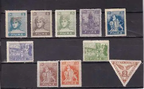 FIUME 1919 Freimarken ex 2-50C/ ex Mi 32-49 GEFALZT/  * 