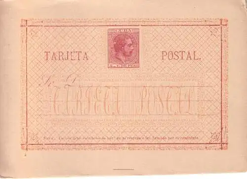 KUBA (SPANISCH) 1882 Alfons XII 4 C/ POSTKARTE Ed 18 I ungebraucht