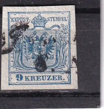 ÖSTERREICH 1854 9 Kr/ Mi 5Y MP L2 INNSBRUCK