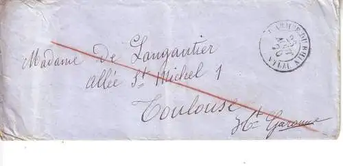 FRANKREICH deutsch-französischer Krieg: FELDPOST ARMÉE DU RHIN Bau CENTRAL 1870 nach Toulouse