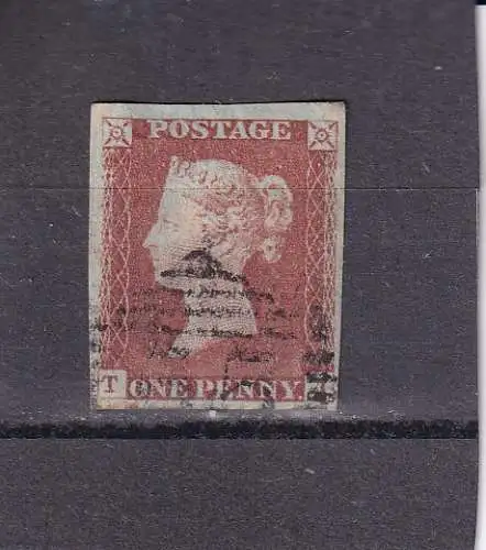 Großbritannien 1841 QV  1d/ Mi 3 mit Nummernstempel 55 von Ballyshannon/ Irland