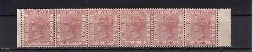 SIERRA LEONE 1888 QV  1/-/ SG 34 SECHSERSTREIFEN postfrisch/ **