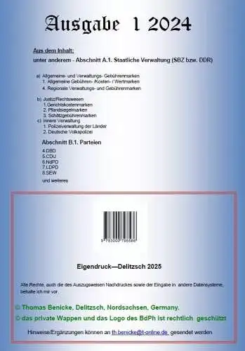 DDR Spendenmarken 2024 Nr Keine Neu