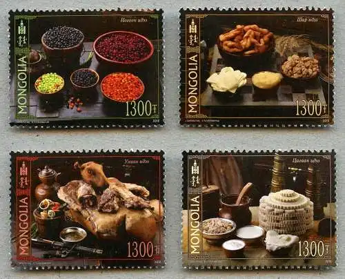 Mongolei Mongolia 2018 Traditionelle Speisen Essen Esskultur 4035-4038  MNH