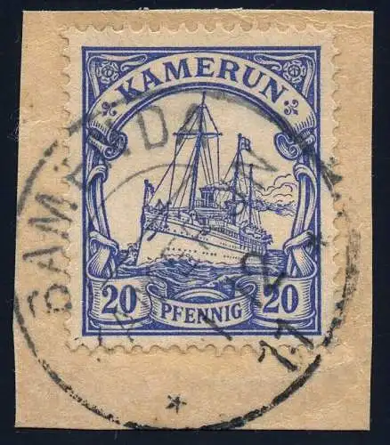 Kamerun 1911 Michel 10 ° Bamenda 1/12/11 Briefstück Luxus / 14