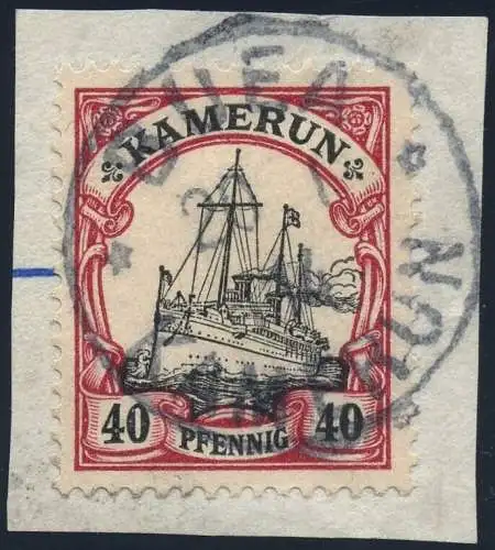 Kamerun 1914 Michel 13 ° Buea 20/1/14 Briefstück Luxus / 20
