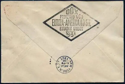 DO-X 1931 Brasilien Rio 4.8.31 New York Freistempel MiF Harms 45 c DOX/1030