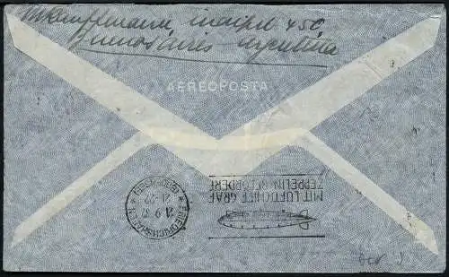Zeppelin 1932 Argentinien 6. SAF Brief 384-386 Buenos Aires Freiburg 179 / 2037