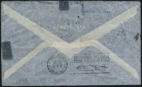 Zeppelin 1932 Argentinien 6. SAF Brief MiF Buenos Aires Leipzig Si 179 / 2039