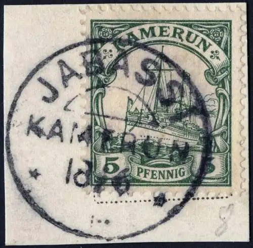 Kamerun 1904 Michel 8 ° Jabassi 18/6 Briefstück Luxus / 41