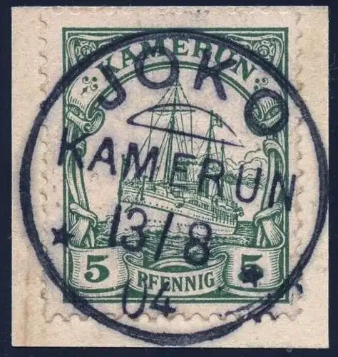 Kamerun 1904 Michel 8 ° Joko 13/8/04 Briefstück Luxus Dr. Steuer VÖB / 44