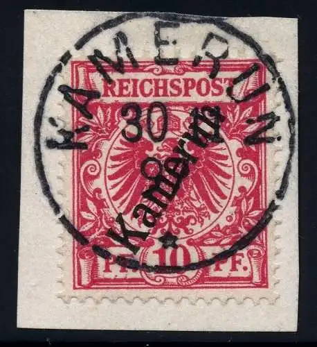 Kamerun 1897 Michel 3 ° Kamerun (Stadt) 30/11/97 Briefstück Luxus /  48