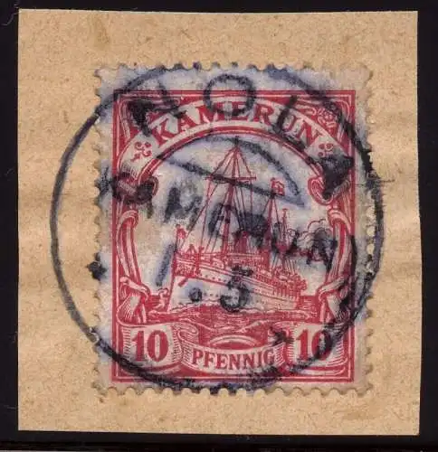 Kamerun 1913 Michel 22 ° Nola 1/5/ohne JZ Briefstück Luxus Eibenstein BPP / 57
