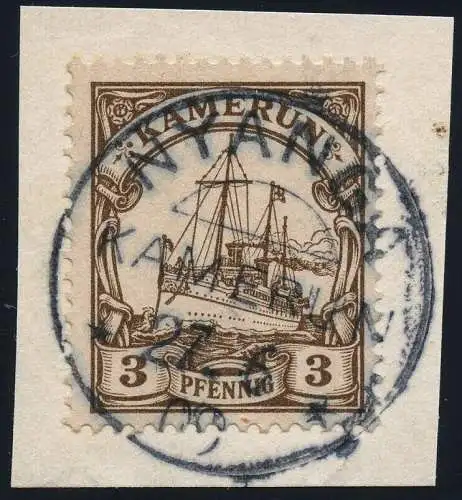 Kamerun 1909 Michel 7 ° Nyanga 27/6/09 Briefstück Luxus / 59