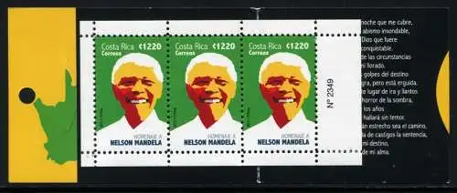 Costa Rica 2015 Nelson Mandela Politik Südafrika Staatspräsident Markenheft MNH