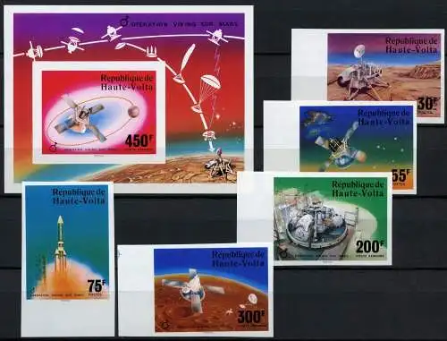 Space Raumfahrt 1976 Obervolta Upper Volta Viking 632-636 Block 43 U MNH/1202