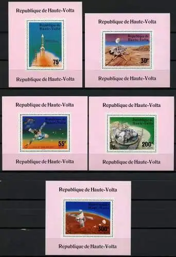 Space Raumfahrt 1976 Obervolta Upper Volta Viking 632-636 Deluxe Blocks MNH/1203