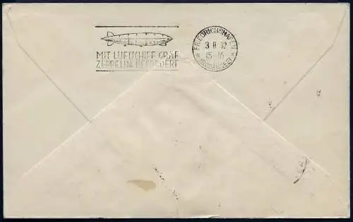 Zeppelin 1932 Argentinien 9. SAF Brief Buenos Aires Lorch Si 197 / 2051