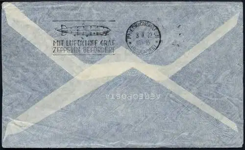 Zeppelin 1932 Argentinien 9. SAF Brief Buenos Aires Oldenburg Si 197 / 2053