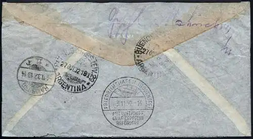 Zeppelin 1932 Argentinien 9. SAF Reko-Brief Buenos Aires Hamburg Si 197 / 2054