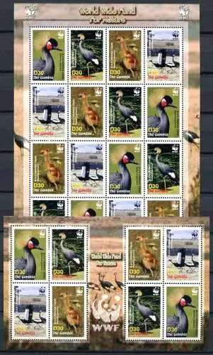 Gambia 2006 WWF Kraniche Vögel Birds Uccelli Oiseaux Kleinbögen Postfrisch MNH