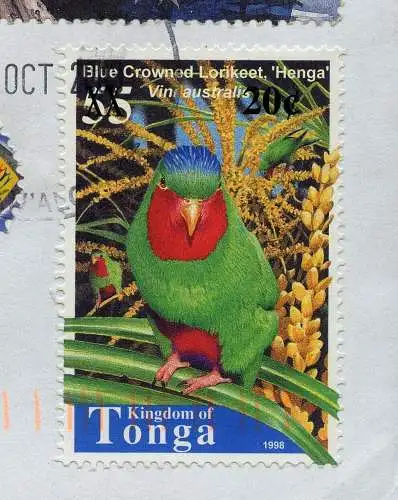 Tonga 2003 Dauer Aufdruck Michel 1679 + 1672-1674 Brief Luftpost Deutschland/674