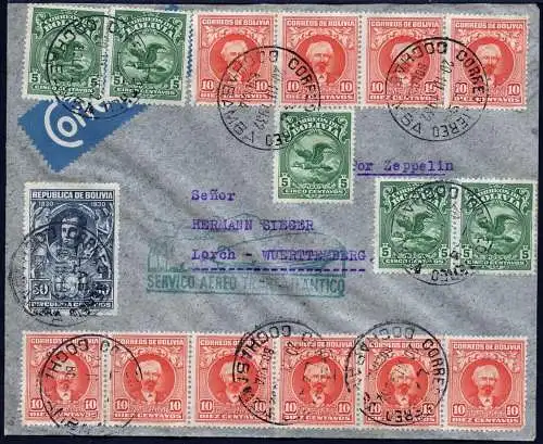Zeppelin Bolivien 1932 2. SAF Cochabamba nach Deutschland Si 146 B/C / 1827