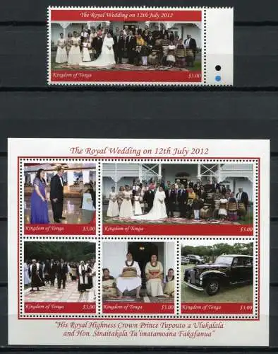 Tonga 2012 Königliche Hochzeit Royal Wedding Königshaus Postfrisch MNH