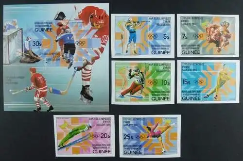 468/Space Raumfahrt 1983 Guinea Olympics 1984 964-969 B Block 71 B Imperf MNH
