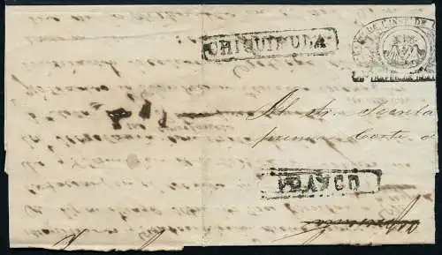 Guatemala ca. 1830 Vulkan Stempel Chiquimula Volcano auf Vorphila-Faltbrief/ 755