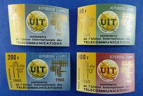Space Raumfahrt 1965 Guinea UIT ITU Fernmeldeunion 298-301 B MNH/1108