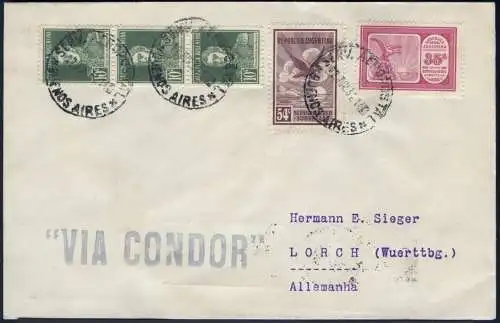 Zeppelin 1934 Argentinien 2. SAF Buenos Aires Brief Deutschland Si 251 / 2064