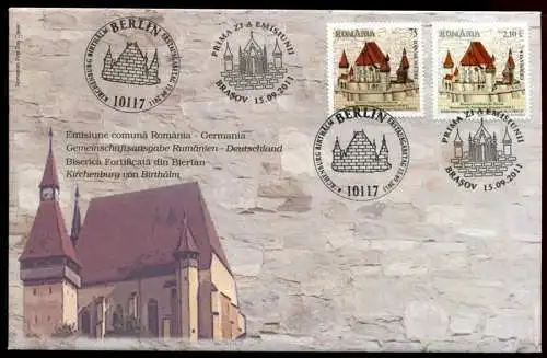 Gemeinschaftsausgabe Rumänien - Deutschland Kirche 2011 Joint Issue Kombi-FDC