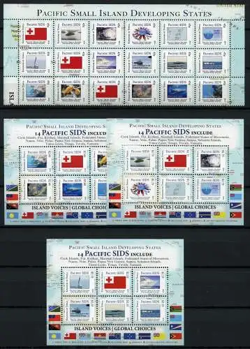 Tonga 2014 Pacific Sides Flaggen Fische Schiffe Wirbelsturm Fishes Ships MNH
