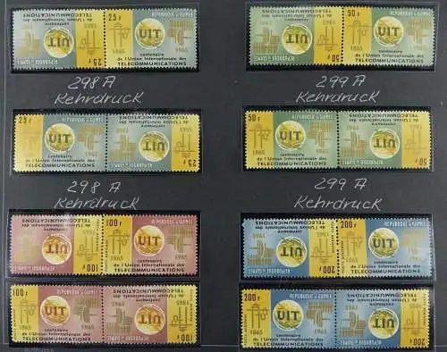 Space Raumfahrt 1965 Guinea UIT ITU Fernmeldeunion 298-301 Kehrdrucke MNH/1106