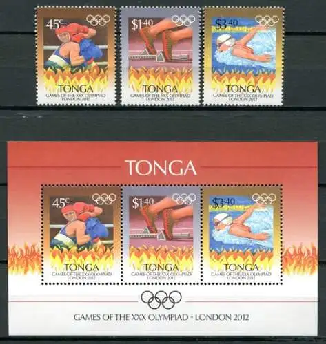 Tonga 2012 Olympiade London Olympics Sport 1789-1791 Block 55 MNH