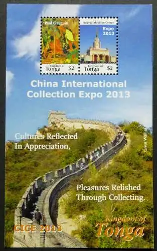 Tonga 2013 China Große Mauer Gemälde Gaguin Painting Great Wall Postfrisch MNH