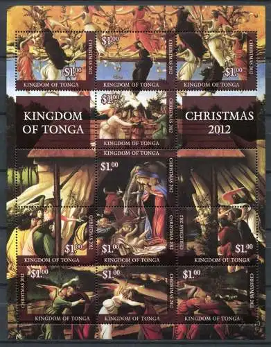 Tonga 2012 Weihnachten Christmas Gemälde Paintings Religion Postfrisch MNH