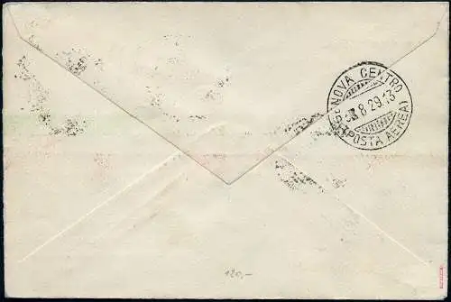 Vatikan 1929 Erstflugbrief First Flight Cover Rom Genua MiF Papst Wappen / 835