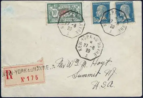 Katapult Frankreich 1929 Ile de France Seepost Reko-Brief USA Catapult / 667