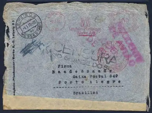 Katapult 1937 Dt. Reich Crash He 111/D-Alix Gambia Brief Zensur Catapult / 834