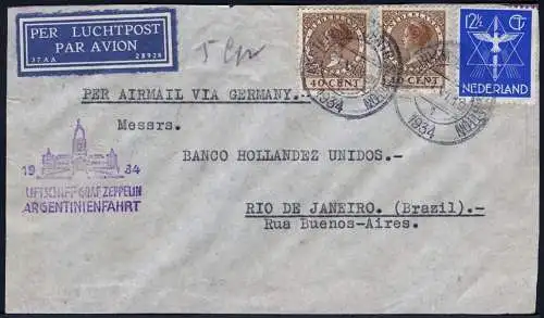 Zeppelin 1934 Niederlande 3. SAF Argentinienfahrt Amsterdam Rio Si 254 /2067