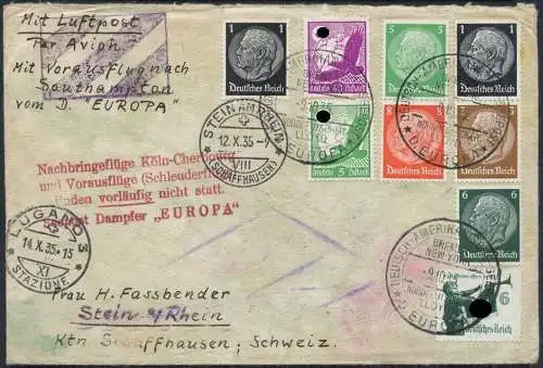 Katapult 1935 Dt. Reich Dampfer Europa Flüge eingestellt 219 b Catapult / 782