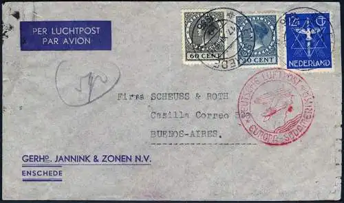 Zeppelin 1936 Niederlande 19. SAF Pendelfahrt Bathurst Enschede Si 377 D /2109