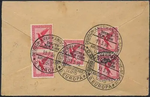 Katapult Dt. Reich 1930 Dampfer Europa Seepost kein Katapultflug USA 26 / 650