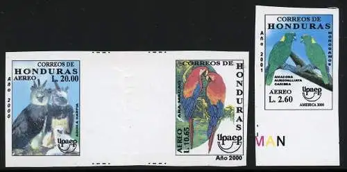 Honduras 2001 UPAEP AIDS Vögel Birds Probedrucke Proofs ex 1576-1579 MNH / 293