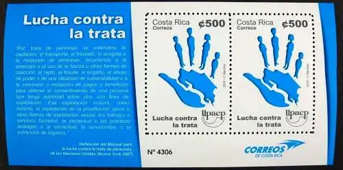 Costa Rica 2015 UPAEP Gegen Menschenhandel Block Postfrisch MNH